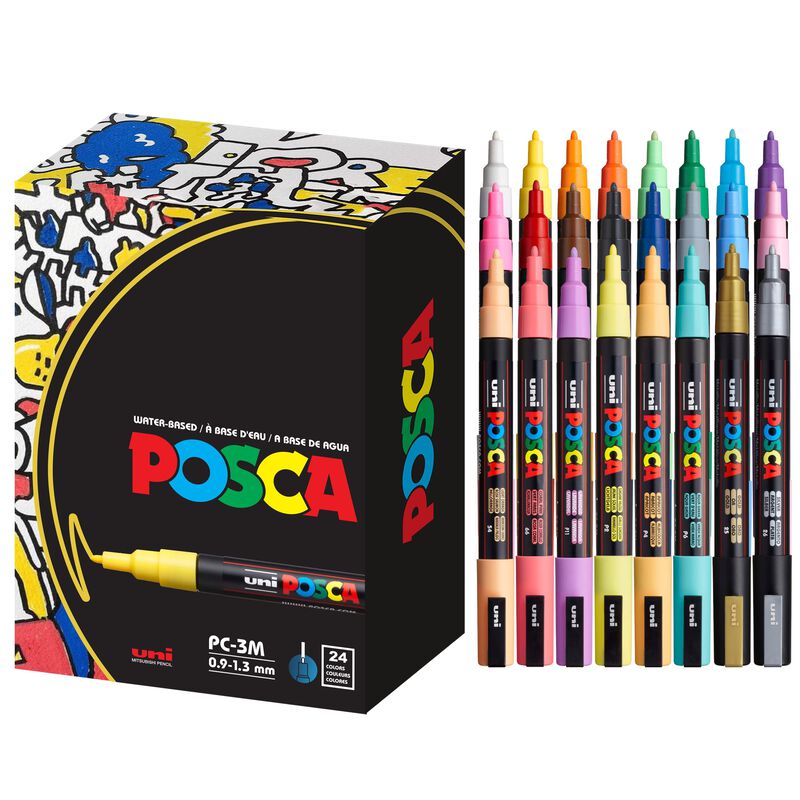 Marcadores De Pintura Posca 24 Fine 3m Con Punt... image number null