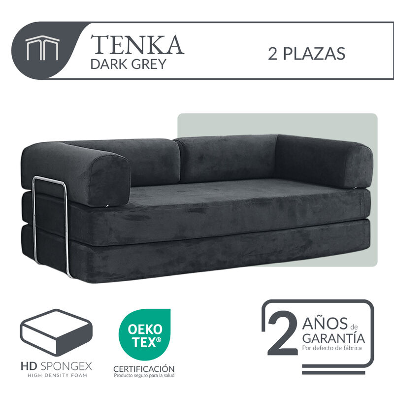 Sof&aacute; Espuma Alta densidad TENKA Dark Grey 2 pla... image number null