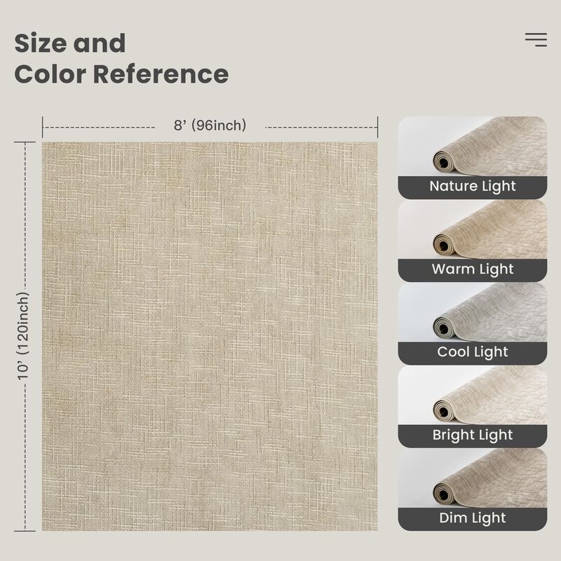 Alfombra Valenrug 244 x 152 cm Lavable Beige De... image number null