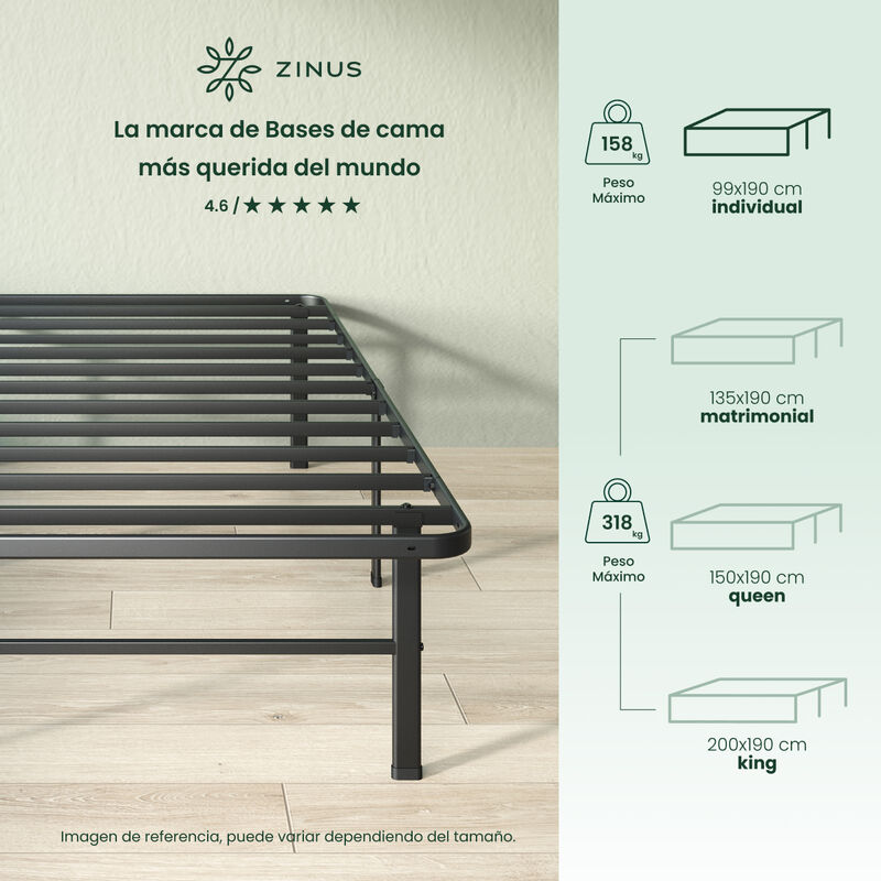 Zinus Rumi | Base De Cama Individual De Montaje... image number null