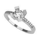 Anillo de Compromiso de 14K con Diamante de Laboratorio 0.50 CT F VS1 Talla 8 ORO BLANCO 14K &ndash; / M399-50-14W-LG-8