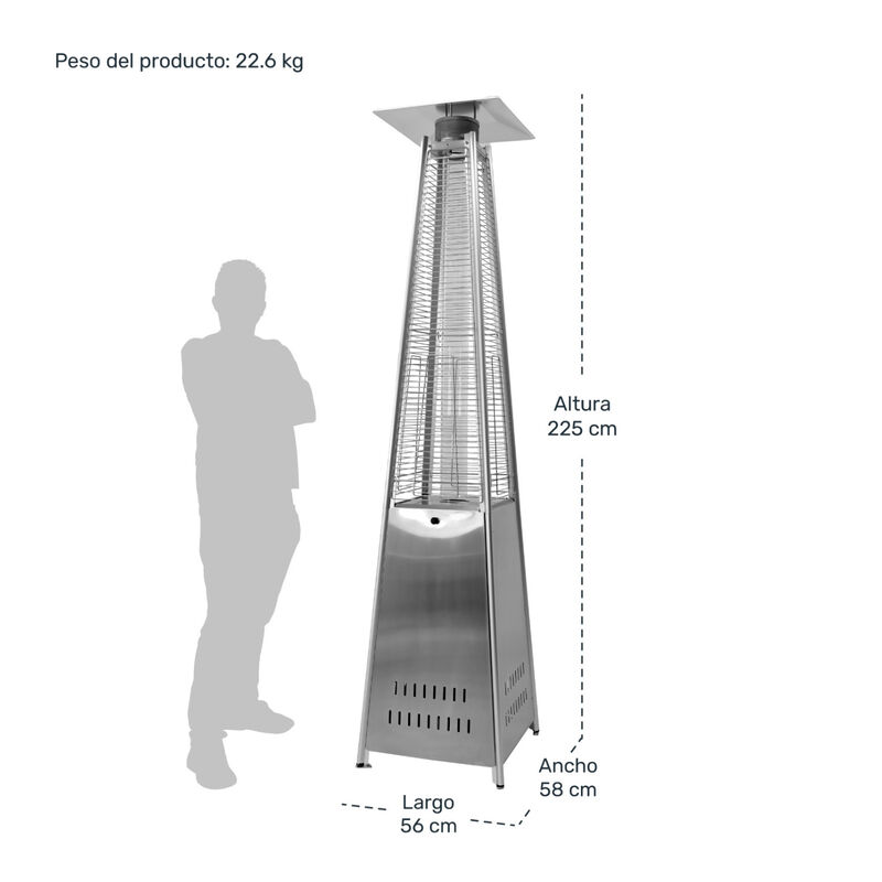 Calefactor Exterior Pirámide Calenton Gas Lp Ac... image number null