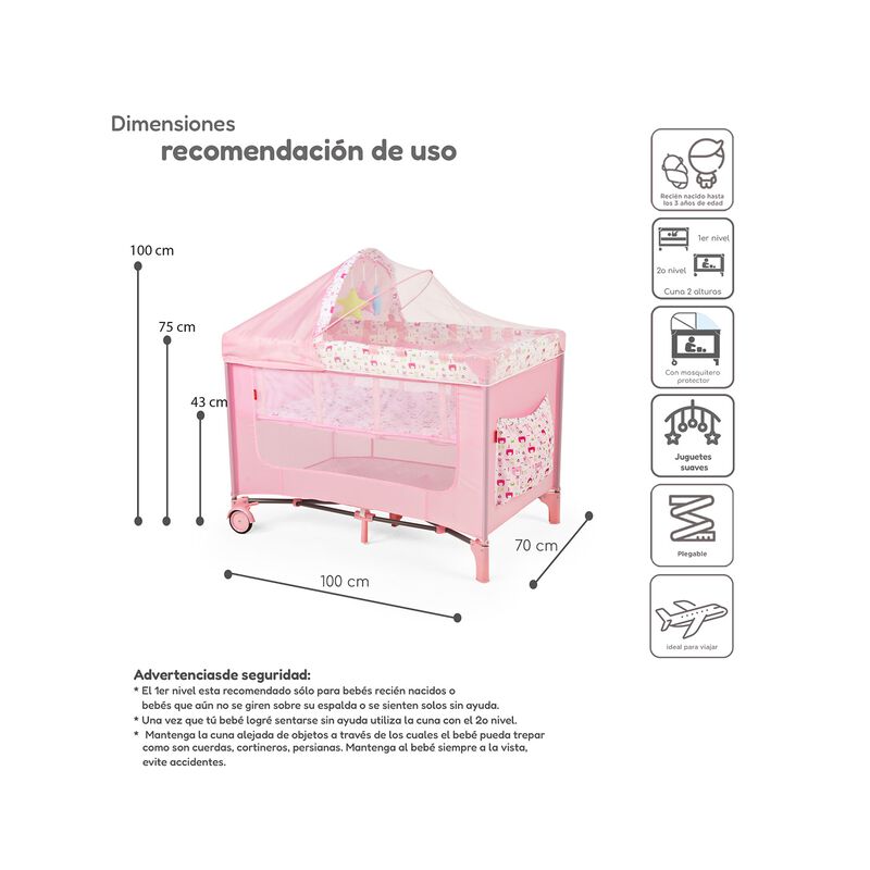 Cuna Corral Plegable 2 Niveles Con Cambiador De... image number null