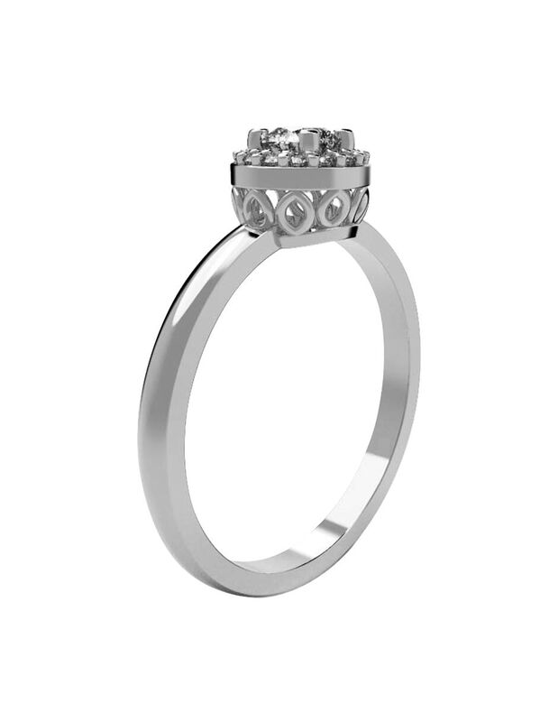 Anillo de Compromiso en Oro de 10K con Circonia... image number null