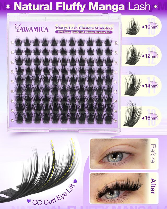Racimos De Pesta&ntilde;as Yawamica Wispy Manga Spiky image number null