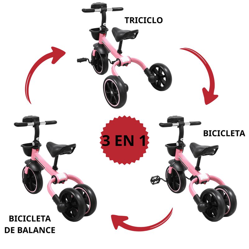 Triciclo 3 en 1 Plegable para Ni&ntilde;os Convertible... image number null