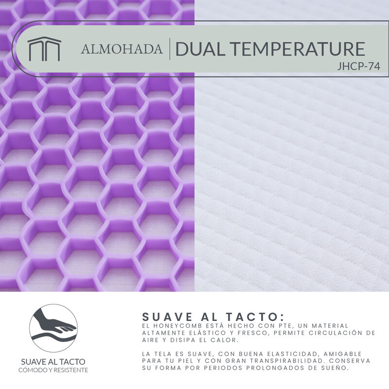 Almohada Memory Foam Ergon&oacute;mica Japandi Dual Te... image number null
