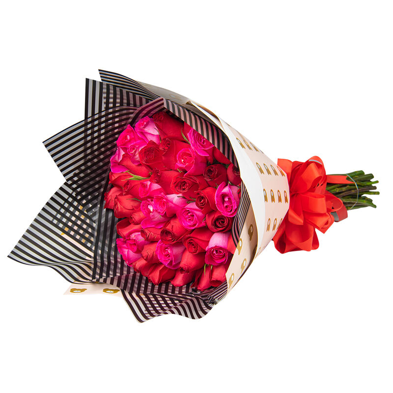 Bouquet de 50 Rosas Rojas y Fucsia image number null