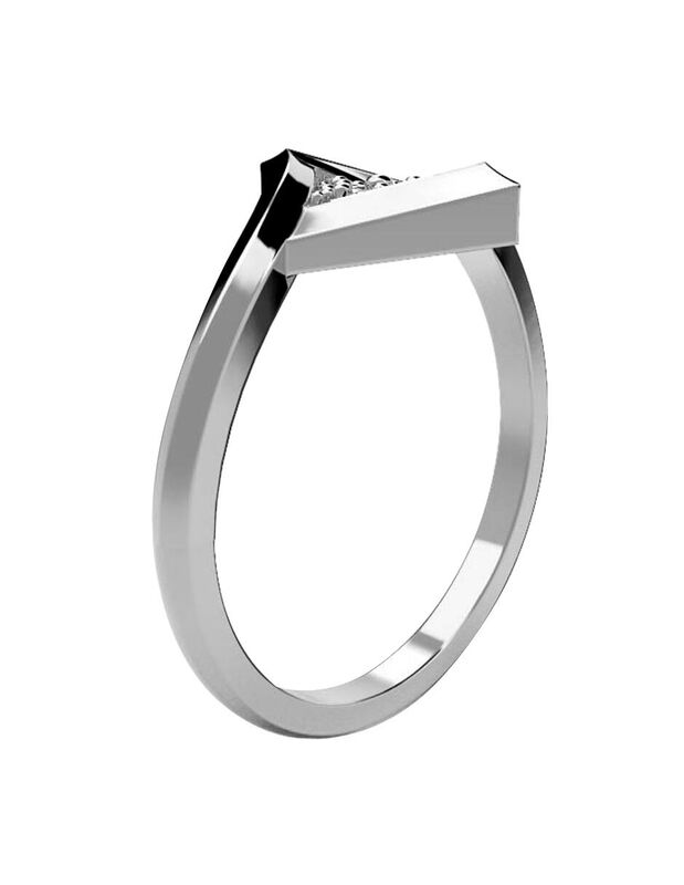 Anillo de Compromiso en Oro Blanco 14K con Circ... image number null