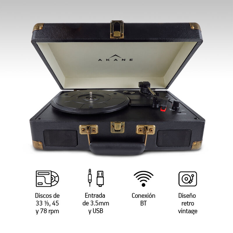 Tocadiscos Vinilo Vintage Bluetooth Estéreo Tor... image number null