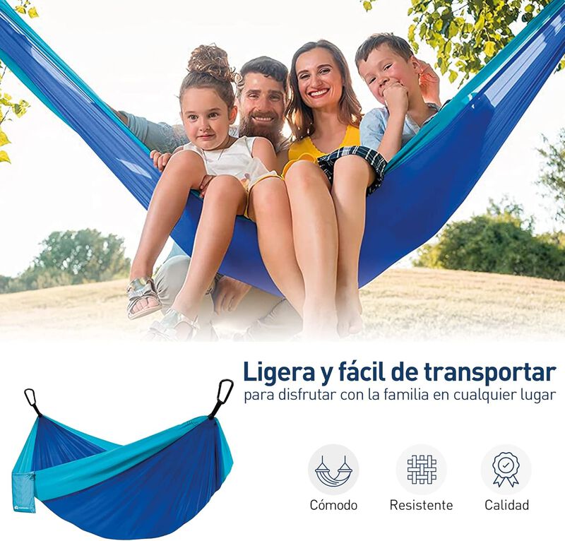 Hamaca Portátil Azul con Correas Bluelander image number null