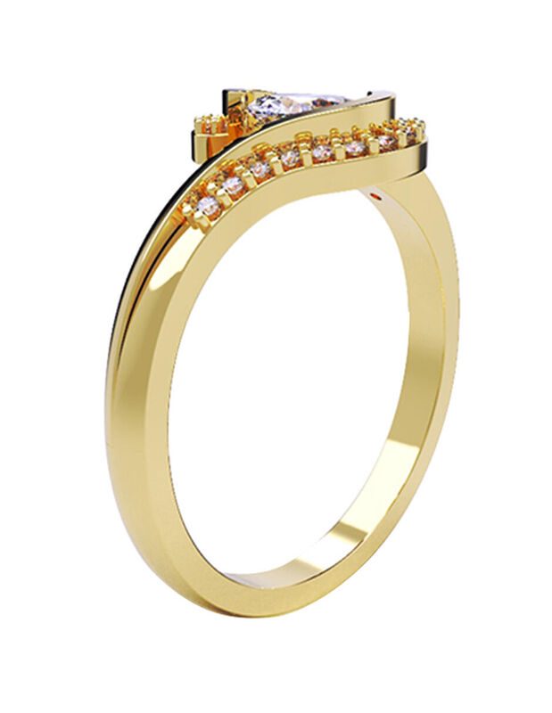 Anillo de Compromiso en Oro de 14K con Circonia... image number null