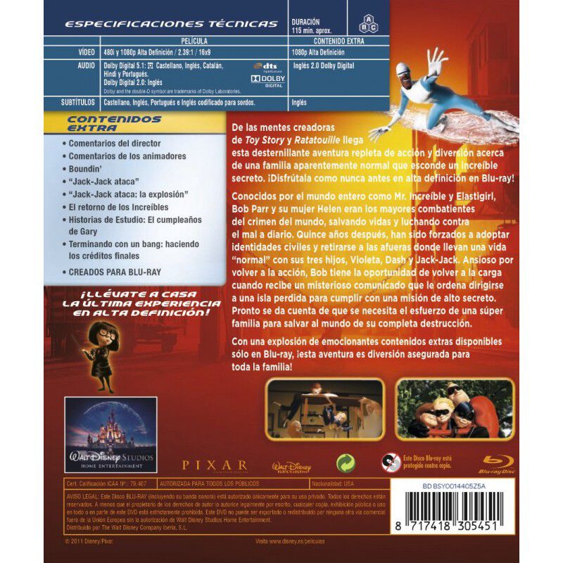 Los Incre&iacute;bles [blu-ray] image number null
