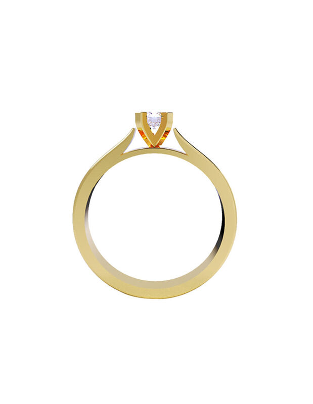 Anillo de Compromiso en Oro Amarillo 14K con Ci... image number null