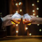 4 Vasos de Vidrio para Whisky Inclinados 325Ml