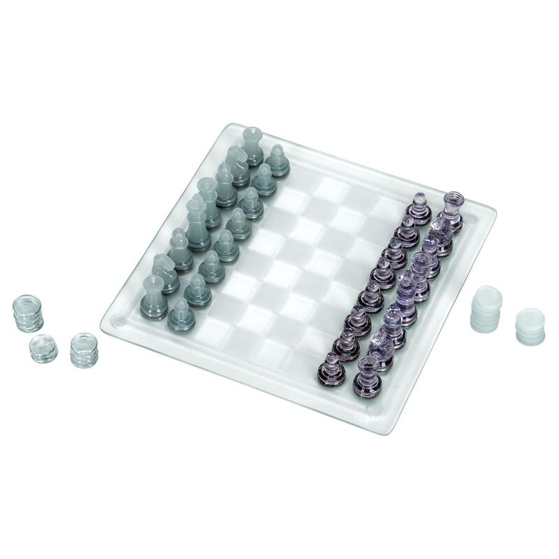 Ajedrez y Damas Inglesas  Tablero de Cristal image number null