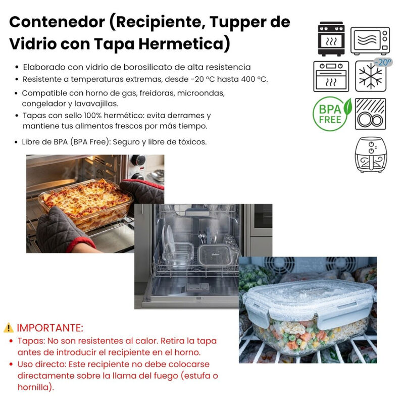 Set 2 Tuppers Contenedores De Vidrio Hudson Her... image number null