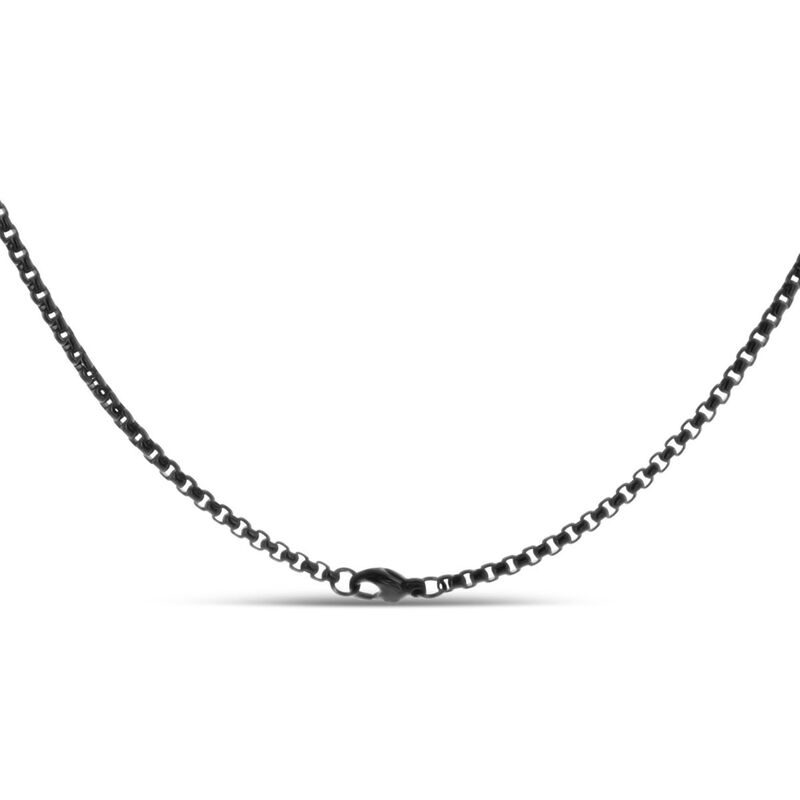 Dije De Acero Color Negro Con Ojo De Tigre Y Ca... image number null