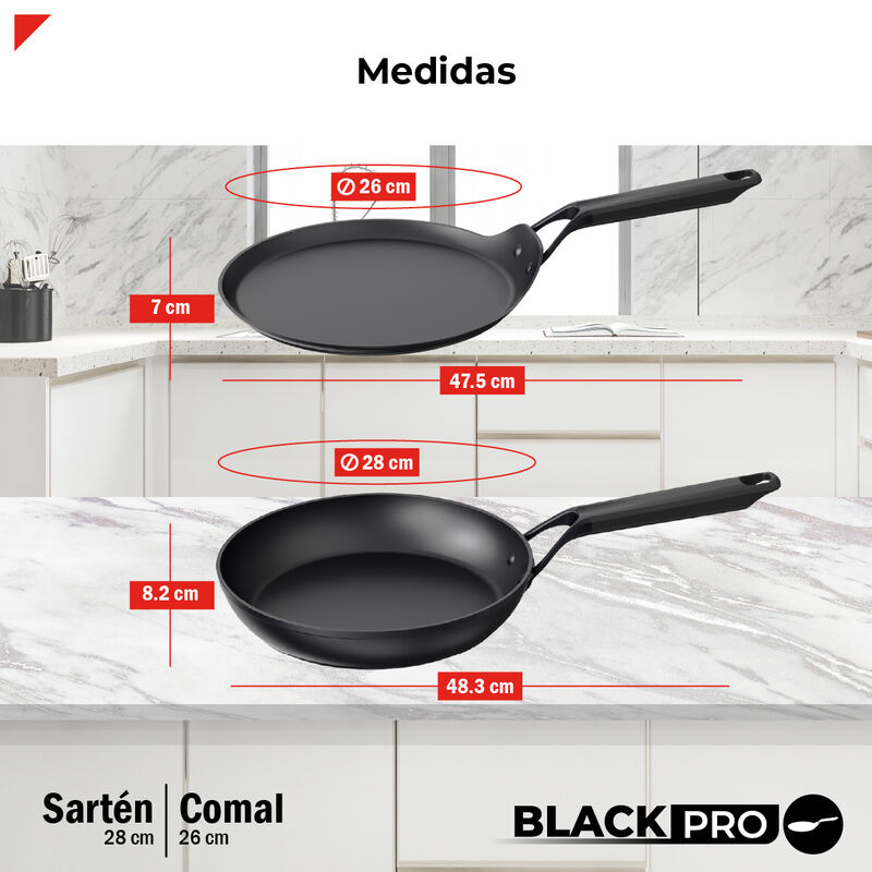 Set Sart&eacute;n 28 cm Y Comal 26 cm Aluminio Forjado... image number null
