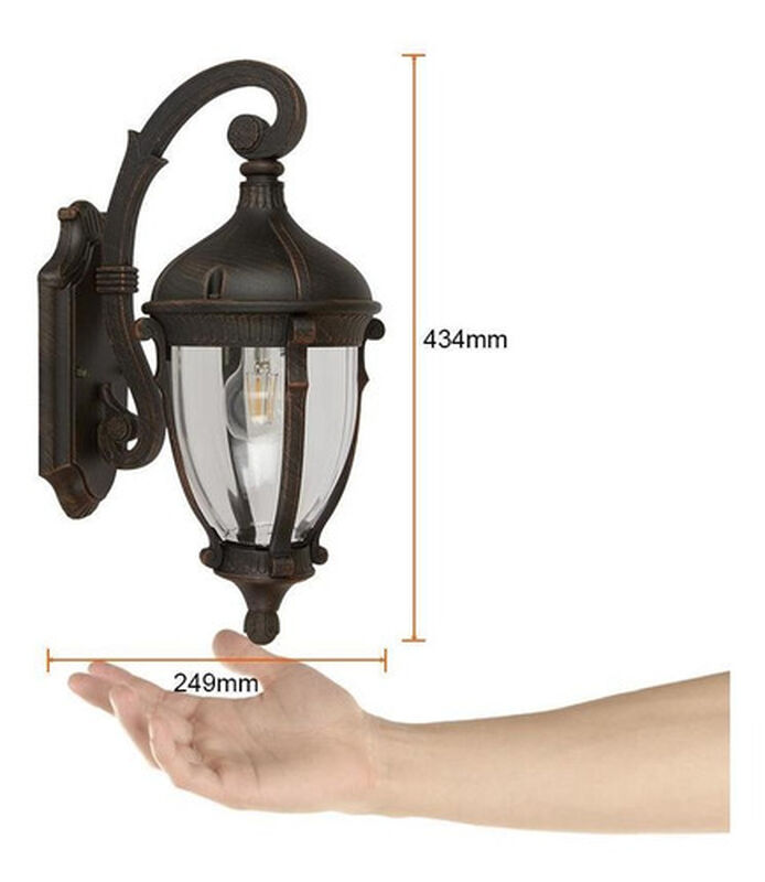 Farol Pared Allegra Lampara Exterior 19w Bronce... image number null
