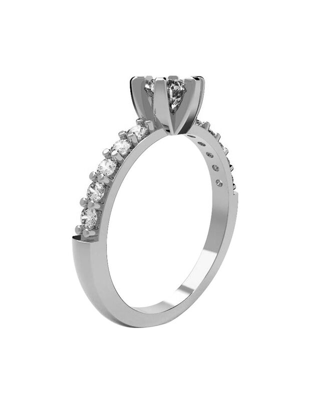 Anillo de Compromiso de 14K con Diamante de Lab... image number null