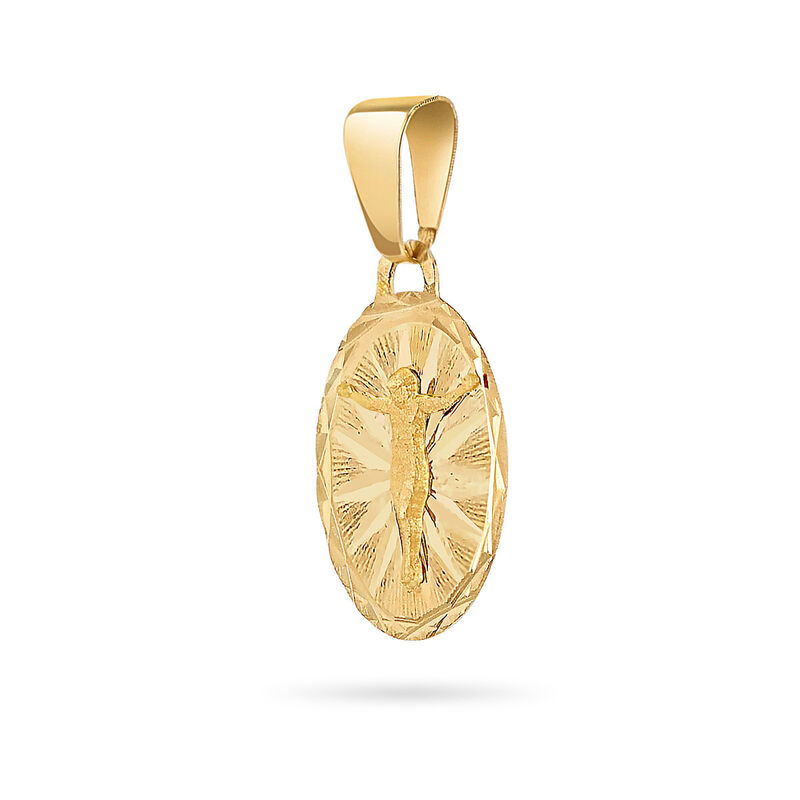 Medalla Ovalada Oro Amarillo 14K Cristo 12Mm image number null