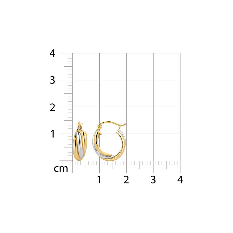 Arracadas Oro Amarillo Y Blanco 14k 14.5mm image number null