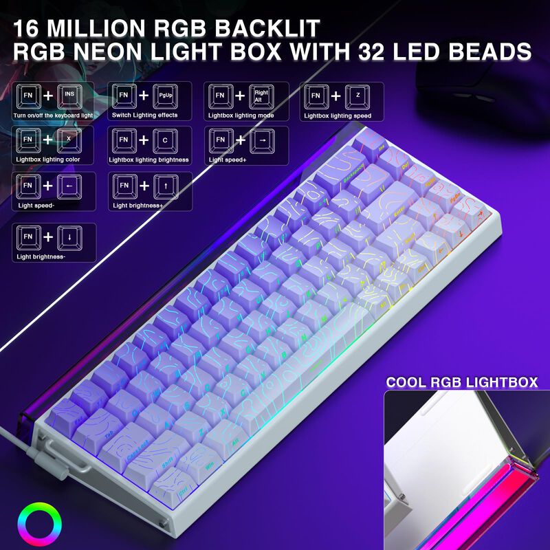 Teclado Gaming AULA HERO 68HE 60% Cableado con ... image number null