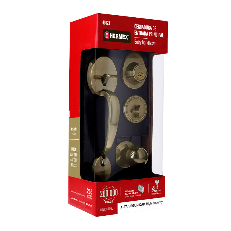 Jaladera Perilla y Cerrojo Llave-Mariposa Lat&oacute;n... image number null