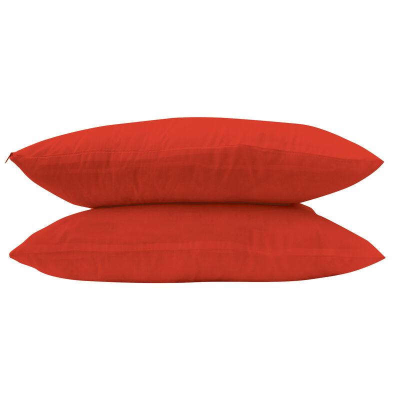 Almohada Tacto Seda con Cierre D&uacute;o Rojo image number null