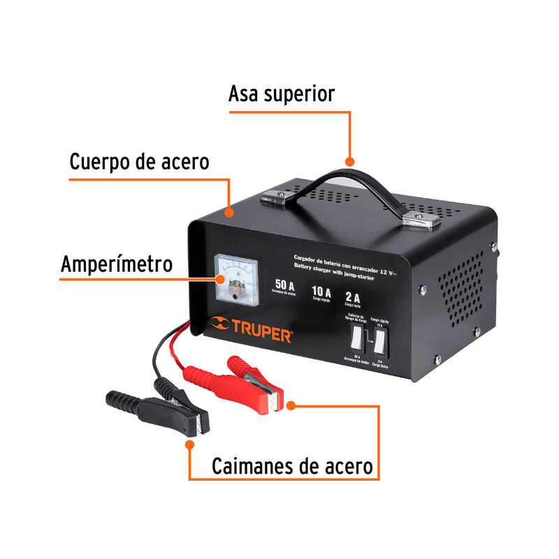 Cargador de 50 a para Baterías de 12 V Truper image number null