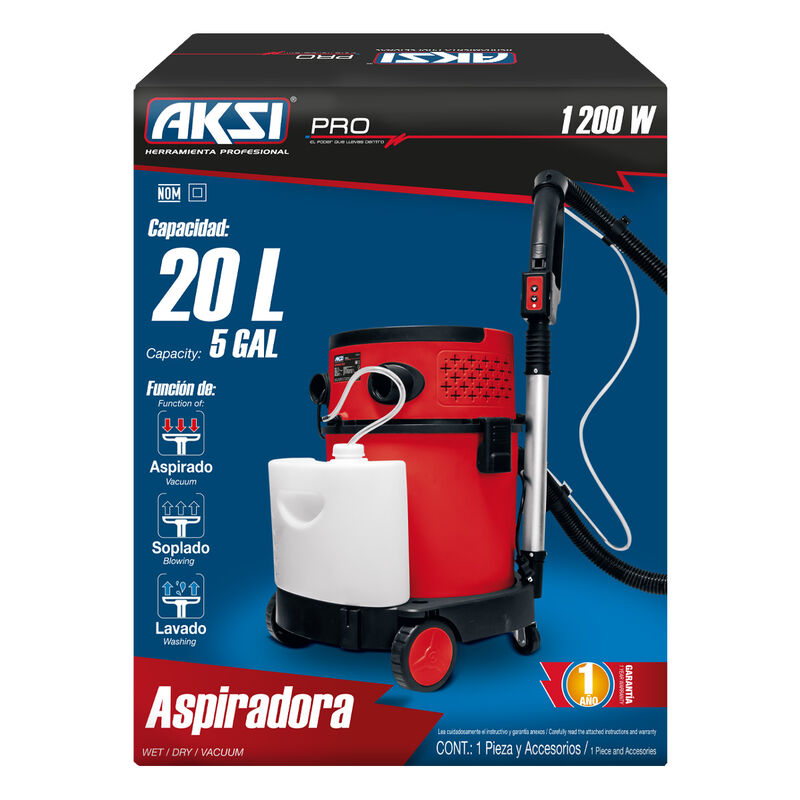 Lava Aspiradora Aksi 1200W 20L Tapiceria Profes... image number null