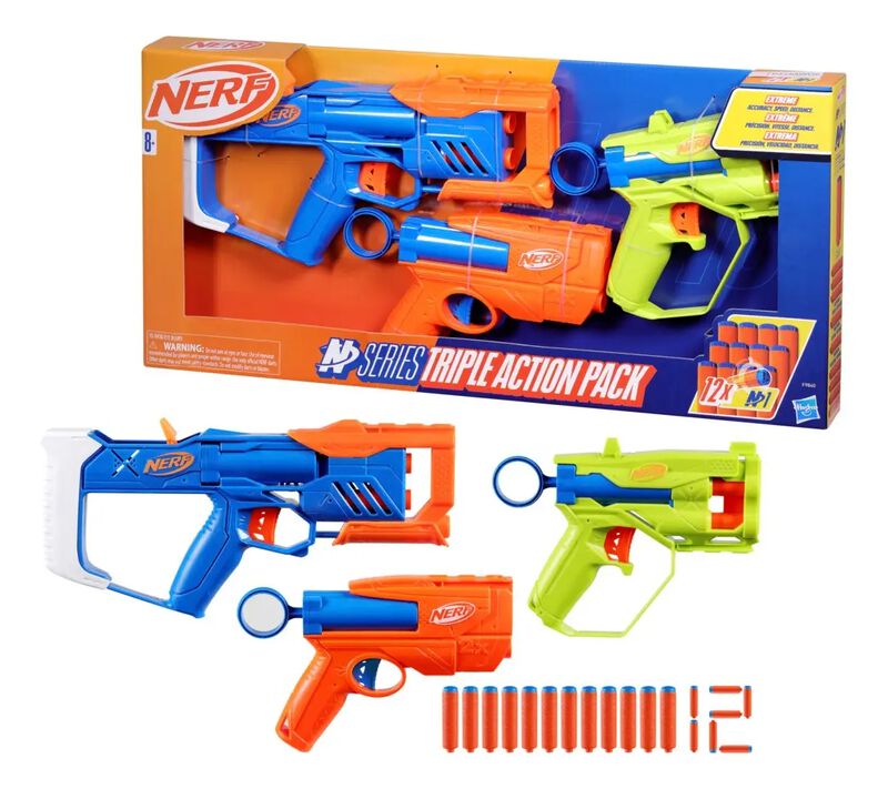 Lanzador Nerf N Series Pack Triple 12 Dardos Co... image number null