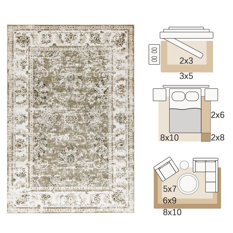 Alfombra Area Jinchan, Lavable, 160 X 230 Cm, D... image number null