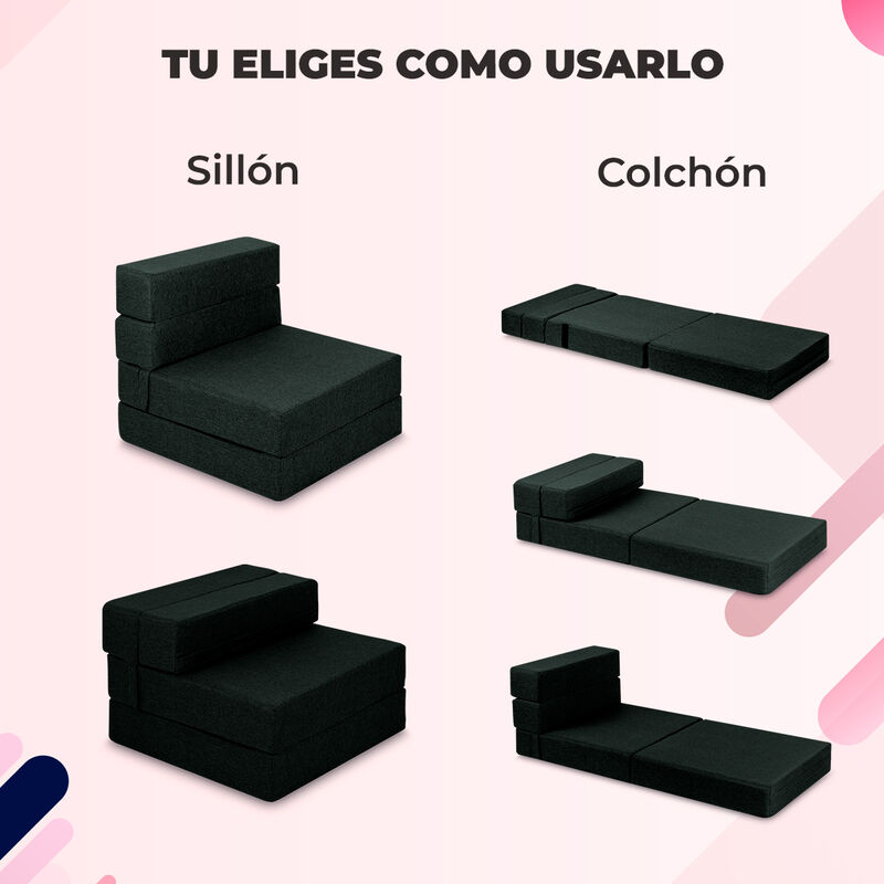 Sillón Plegable Tipo Puff Atlas Basics Gris image number null