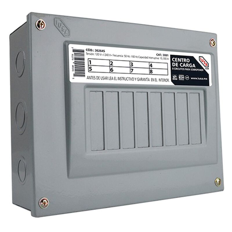 Centro de carga 8 polos para sobreponer image number null