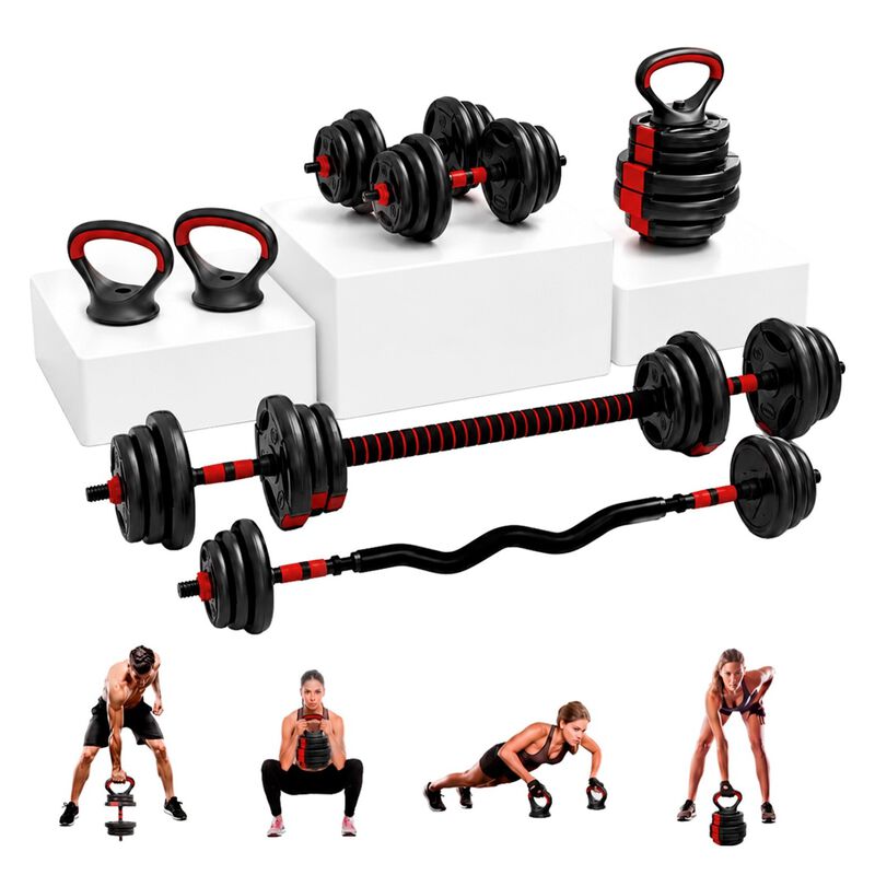 Kit Set Mancuerna 5 en 1 Ajustable 30 Kg Pesa B... image number null