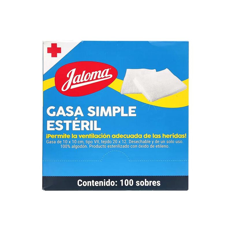 Gasa Simple Esteril Jaloma 10cm X 10cm 100 Sobr... image number null