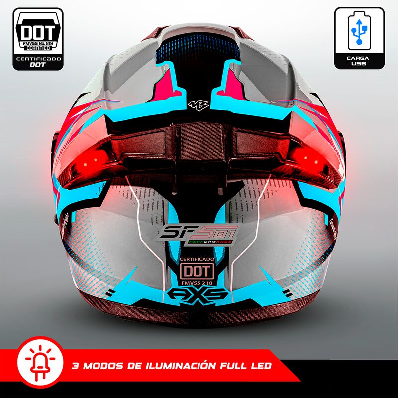 Casco Certificado Axs Sf501 Talla L + Audífono ... image number null