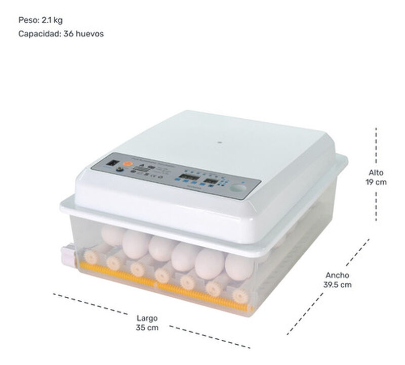 Incubadora Automática 36 Huevos Aves Pollos + O... image number null