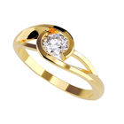 Anillo de Compromiso en Oro Amarillo 14K con Circonia -  Talla:9.5/ FJ798-14Y-CZ-95