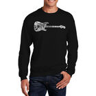 Sudadera De Cuello Redondo Word Art Para Hombre - Rock Guitar - Negro