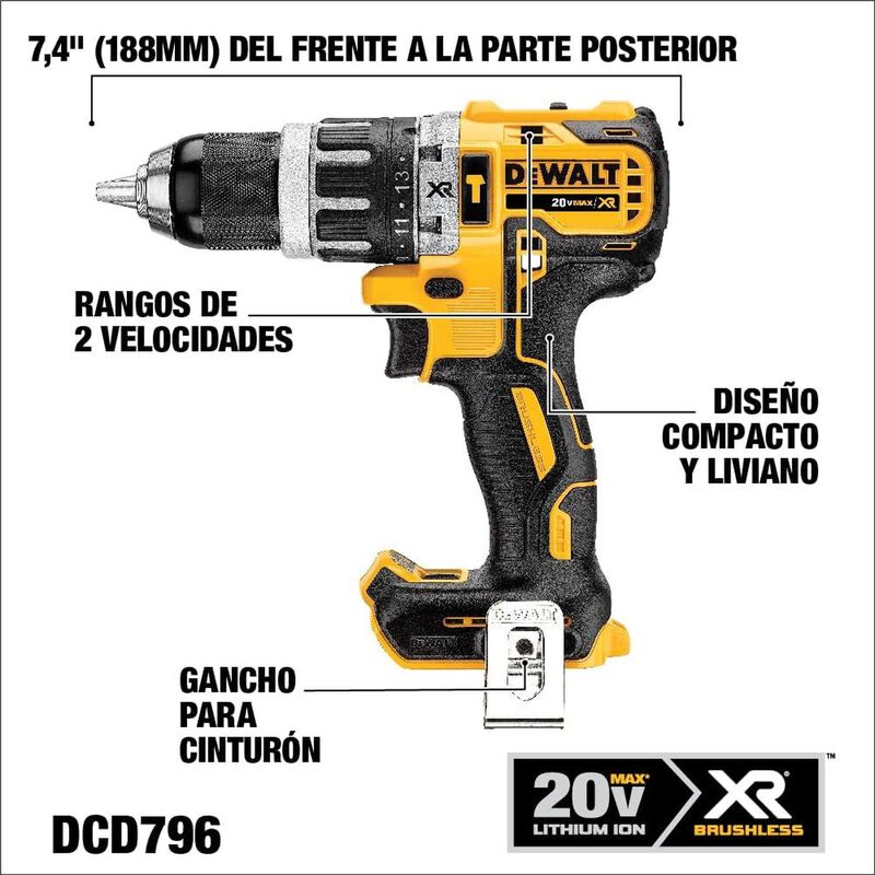 Taladro Rotomartillo Dewalt 20v Max Brushless 1... image number null