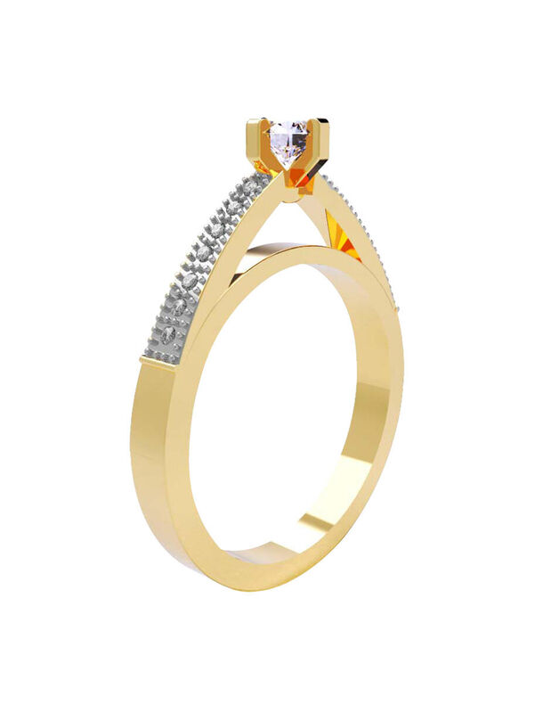 Anillo de Compromiso de 14K con Diamante de Lab... image number null