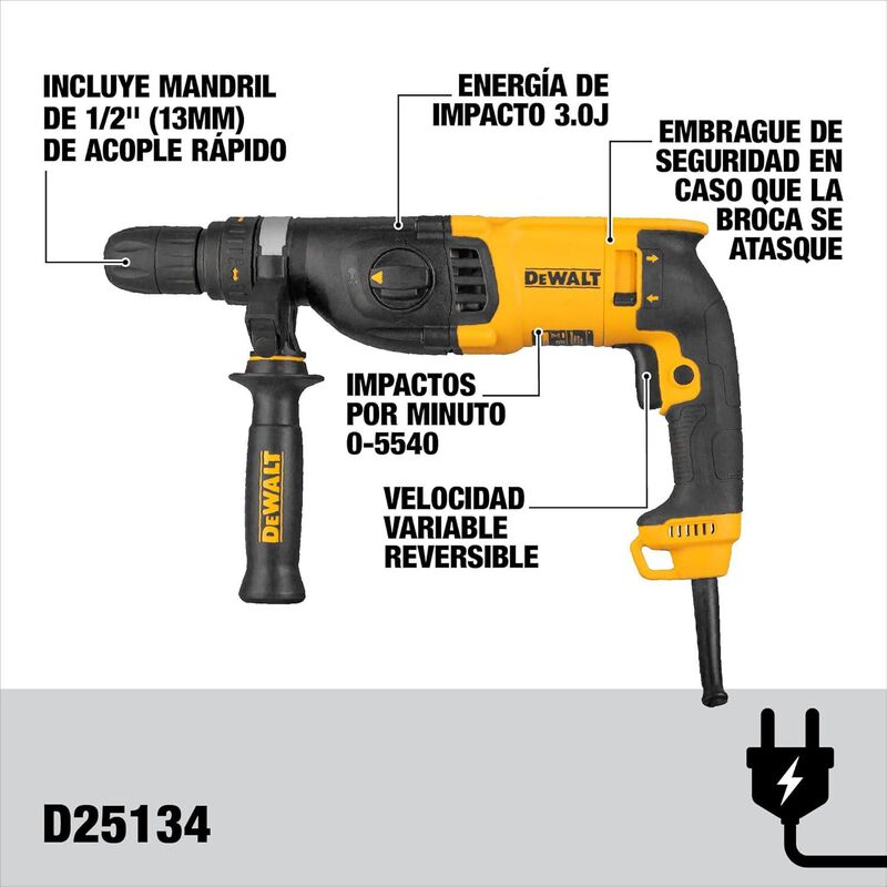 Rotomartillo Dewalt Sds-plus 800w 3 Modos Profe... image number null
