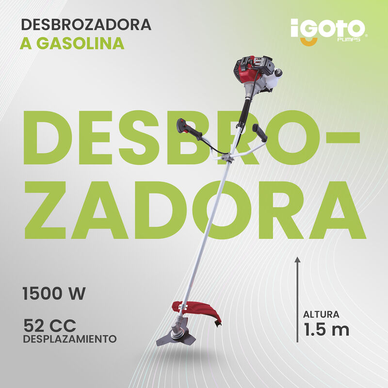 DESBROZADORA a GASOLINA IGOTO 52CC 1500W 2 HP image number null