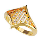 Anillo de Compromiso en Oro Amarillo 14K con Circonia -  Talla:5.5/ FJ682-14Y-CZ-55