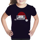 Camiseta Word Art Para Ni&ntilde;a - Gato Navide&ntilde;o Asom&aacute;ndose - Negro