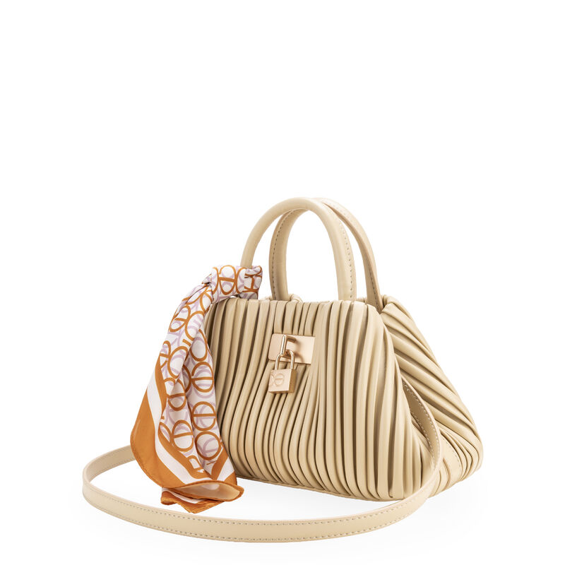 Bolsa Tote Chica Look Blisado Color Beige image number null