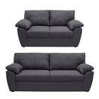 Sof&aacute; 3 Plazas + Love Seat Sefora Tapizado Linato Color Gris